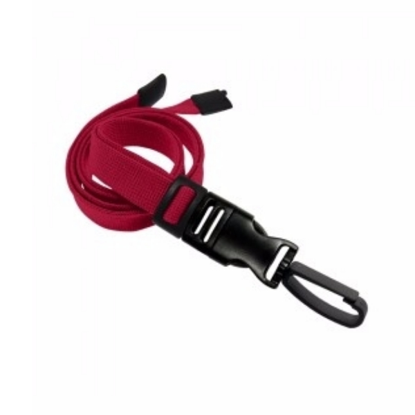 Portagafete cordon ancho rojo gancho plastico